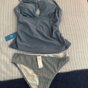 Cupshe Blue and White Swim Set